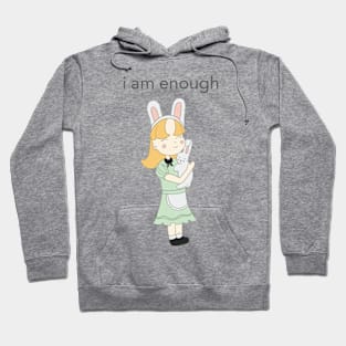 Cute Girl with Bunny Inspirational Affirmation Hoodie